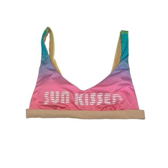 Reef Teen Spirit “Sun Kissed” Colorful Sports Bra Swim Top Medium Beach Athletic - Picture 1 of 9